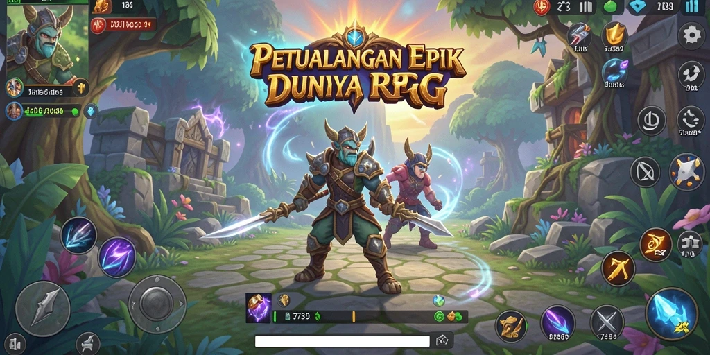 Tampilan gameplay seru dalam dunia fantasi RPG.