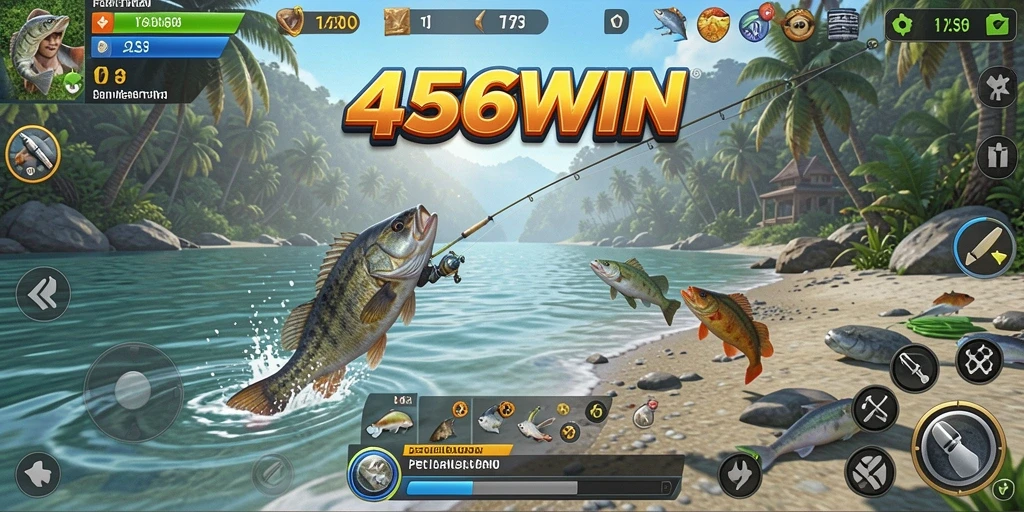 Screenshot gameplay seru dari 456WIN saat memancing.
