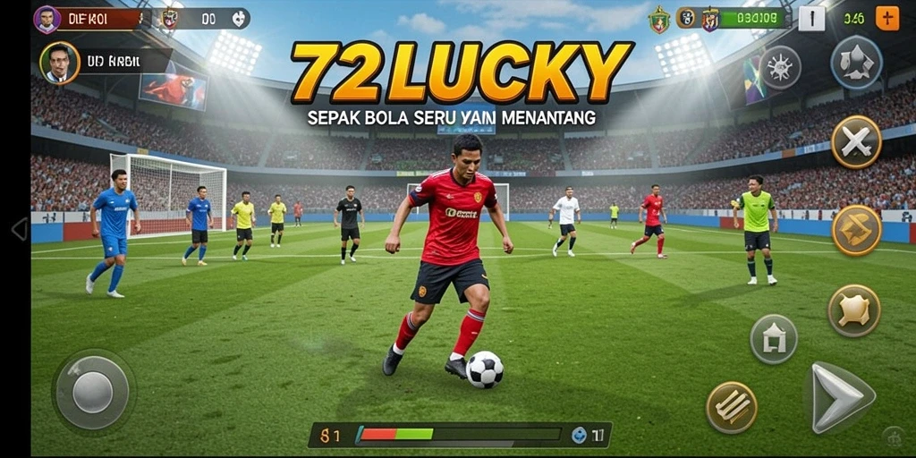 Tampilan gameplay realistik permainan sepak bola 72LUCKY.
