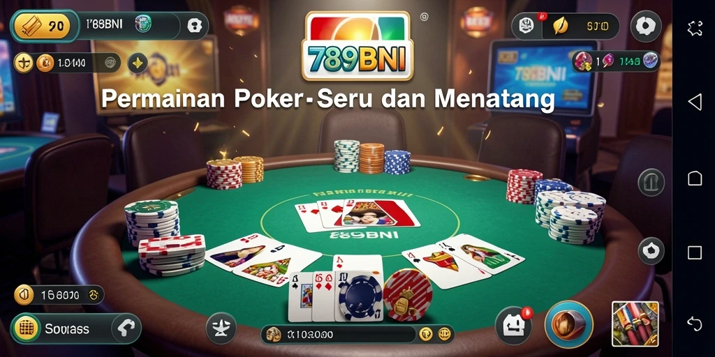 Tampilan gameplay Poker yang seru dan mendebarkan di 789BNI.
