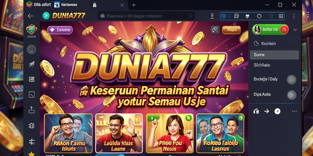 Tampilan gameplay DUNIA777 yang menyenangkan dan menantang.