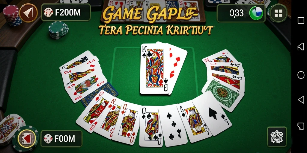 Screenshot F200M menampilkan gameplay Gaple yang seru dan interaktif.