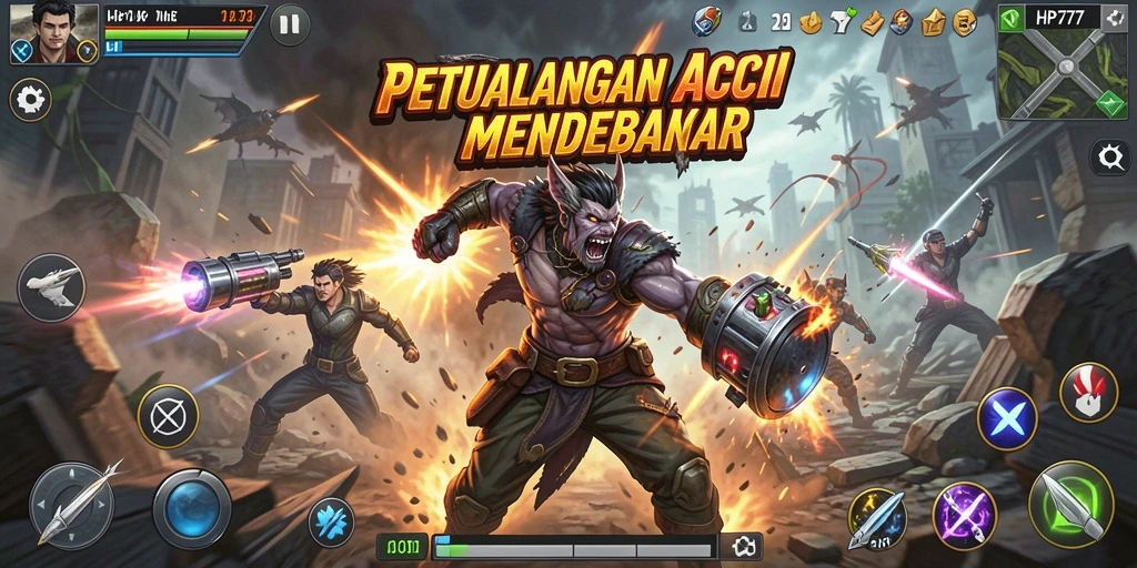 Screenshot gameplay HP777 menampilkan aksi mendebarkan dan tantangan seru.