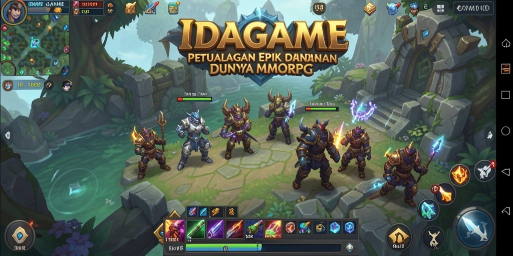 Tangkapan layar gameplay IDAGAME menampilkan pertarungan seru di dunia MMORPG.