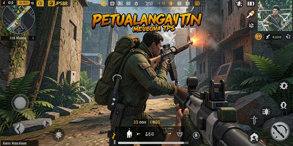 Tampilan gameplay seru dalam JPS88 dengan aksi menembak yang mendebarkan.