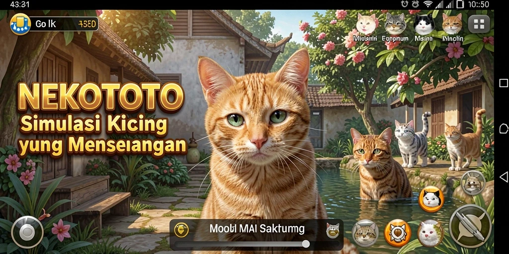 Gameplay menarik dan interaksi kucing dalam NEKOTOTO.