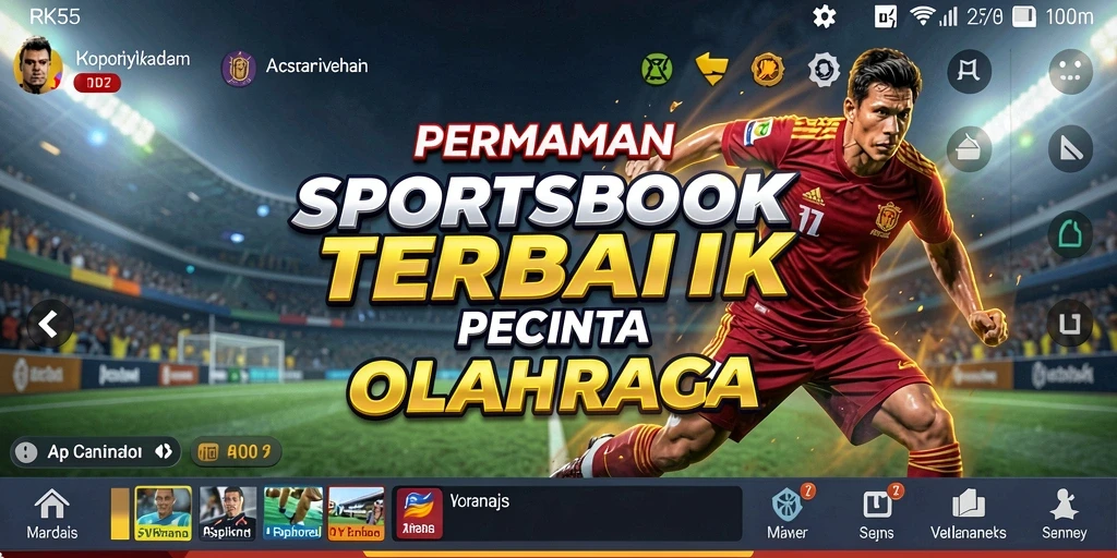 Screenshot utama RK55 menunjukkan antarmuka intuitif untuk taruhan olahraga.
