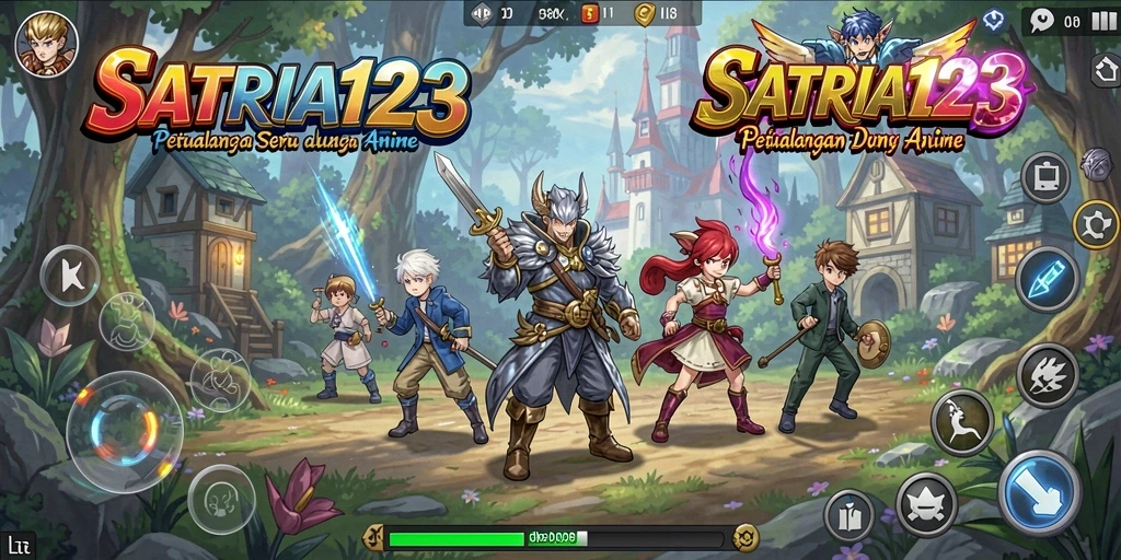 Tampilan gameplay seru dari SATRIA123 dengan karakter anime ikonik.