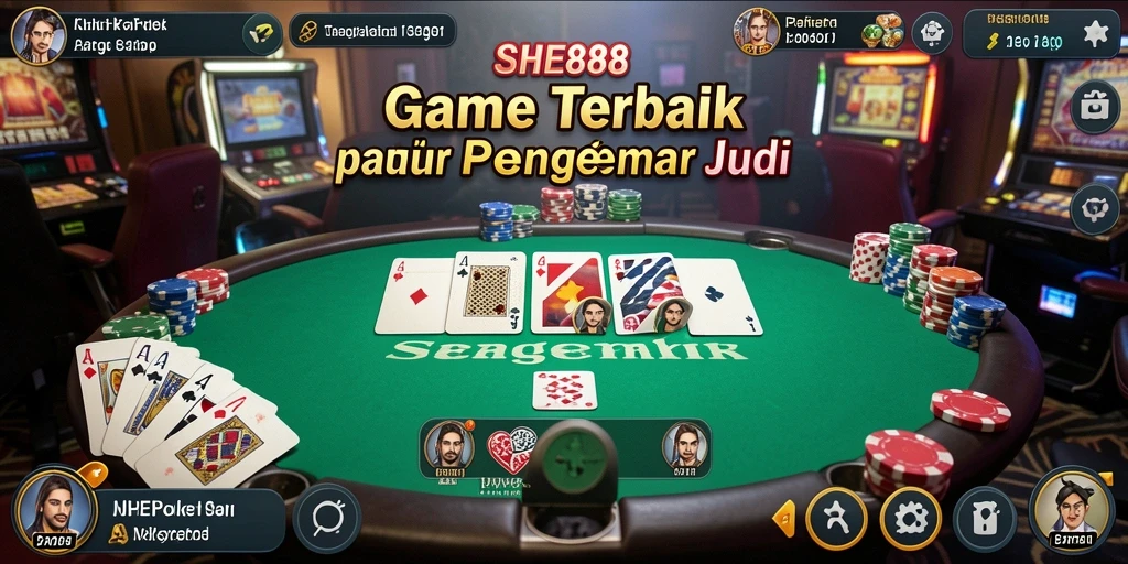 Tampilan gameplay seru dalam aplikasi Poker SHE888.